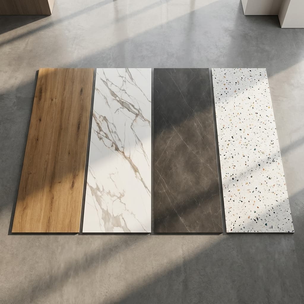 Impact-resistant SPC flooring with natural wood look